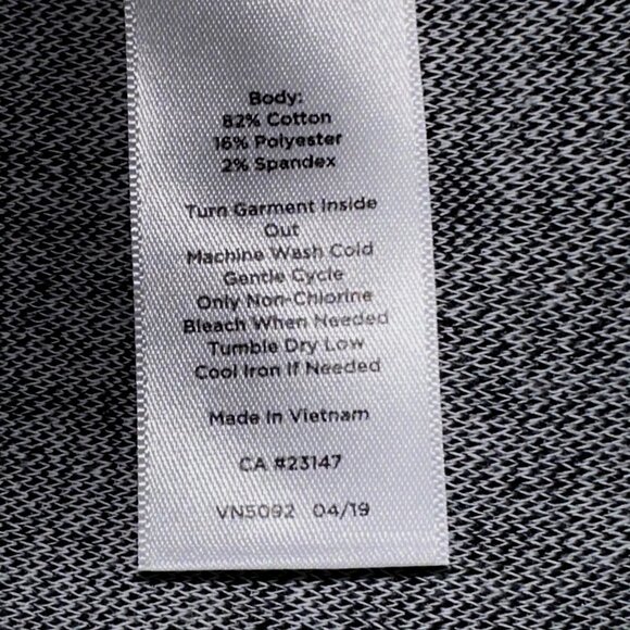 Talbots Gray Houndstooth Polka Dot Blouse Zip Back Timeless Workwear Top Size M - Picture 7 of 7